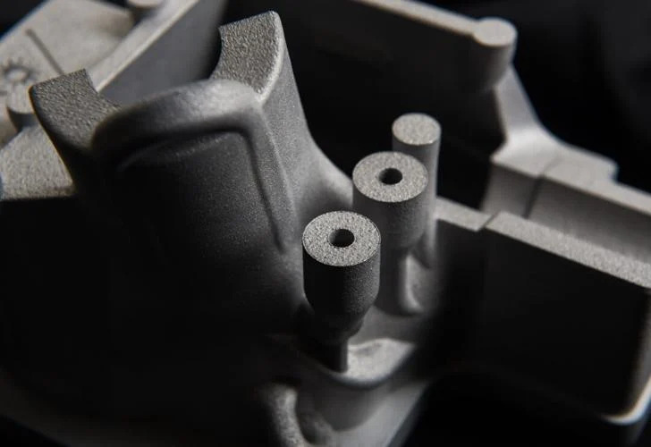 An industrial part printed by Aconity3D with Equispheres powder, used as a benchmark for the laser beam shaping project.