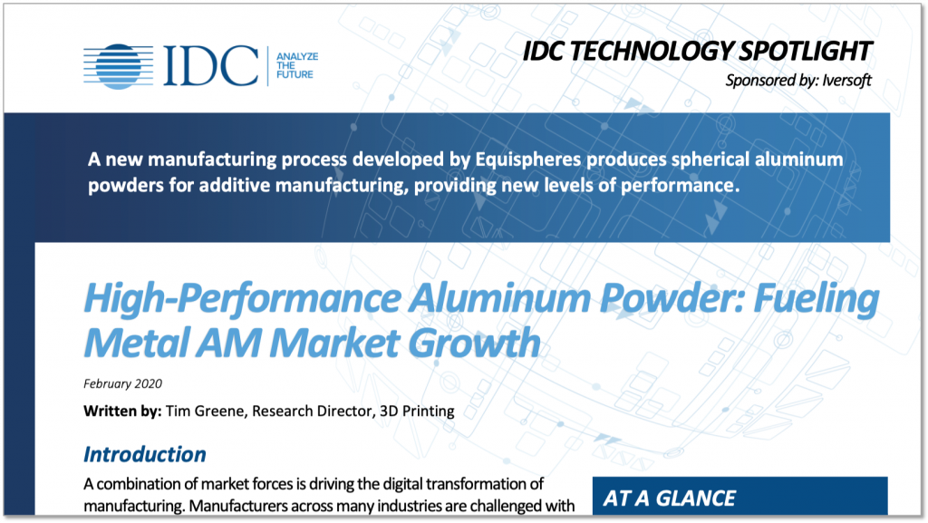 Aluminum Powder Additive Manufacturing Technology Spotlight Preview Snapshot